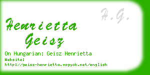 henrietta geisz business card